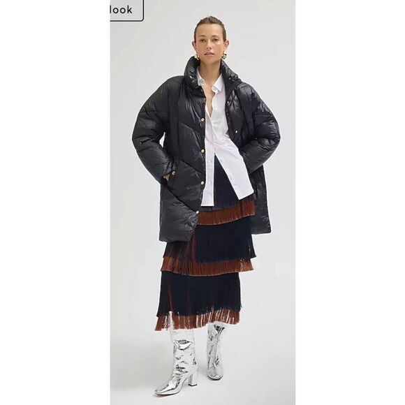 J. Crew Signature Women Puffer Coat ‘Villa’  Primaloft Black Long Jacket Sz XS N - Picture 10 of 10